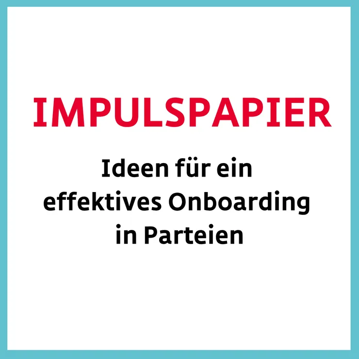 Schriftzug "Impulspapier für das Onboarding in Parteien"