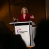 Bundestagspräsidentin Julia Klöckner am Redepult